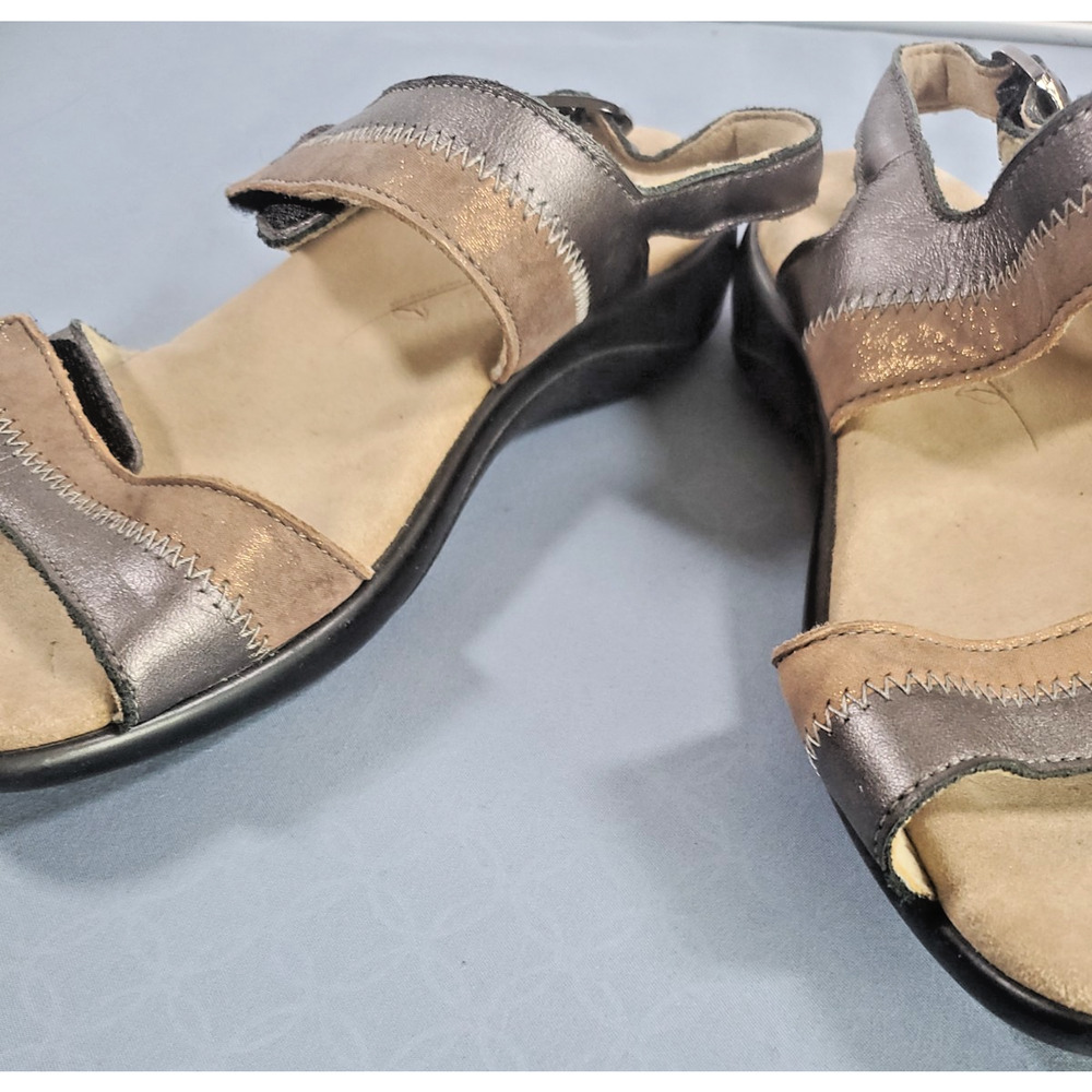 SAS Nudu Sandals Womens Dusk Metallic Pewter Bronze Leather Comfort Shoes Size 6 - Picture 8 of 14